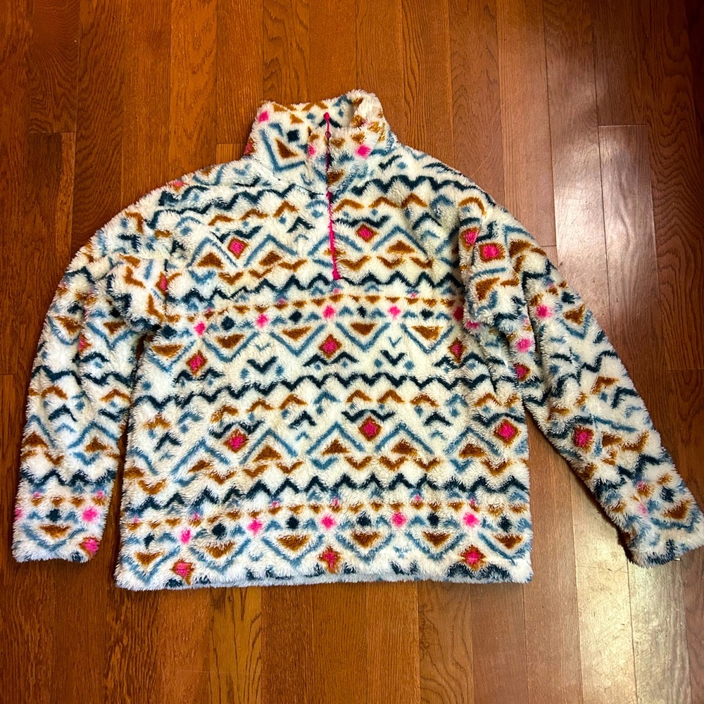 Eddie Bauer colorful and super comfy quarter zip fleece. Size women’s XL